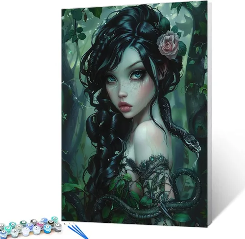 Vista 23 de Kit de pintura por números, lienzo de 16 x 20 pulgadas, pintura al óleo para niños, 16 x 20 pulgadas, pintura al óleo para adultos, adultos