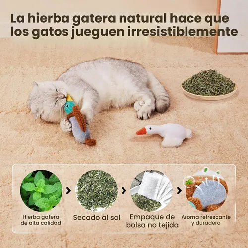 Vista 3 de Potaroma Juguetes para gatos de pájaros, paquete de 2 juguetes suaves