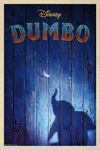 Vista 7 de Trends International Disney Dumbo - Póster de pared Teaser, 14.725 x 22.375 pulgadas, versión enmarcada de madera de granero Versión enmarcada
