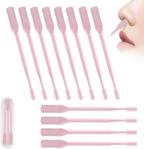 Vista 22 de Cortador de vello nasal 2 en 1, herramienta de eliminación de vello nasal mejorada con rotación de 360°, cuchilla de vello de nariz de doble cara