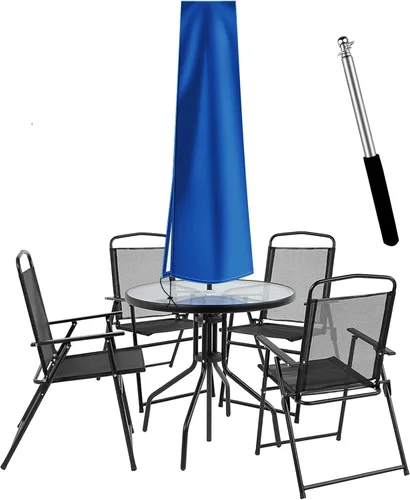Vista 8 de Dafire Cubierta de paraguas de patio para sombrillas de 7 pies a 9 pies, cubiertas de parasol de 1.7m (Negro 420D), cubierta de paraguas impermeable