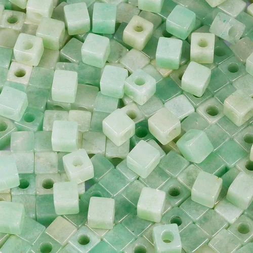 Vista 12 de TUMBEELLUWA Cuentas de piedra para la fabricación de joyas, cuentas sueltas de cristal curativo con agujero grande y forma cuadrada, paquete de 15