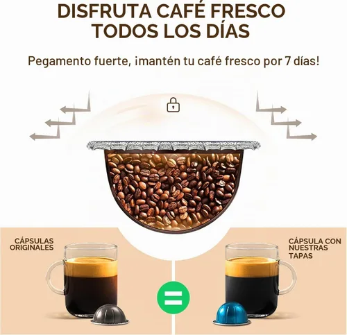 Vista 4 de AANQQ Tapas de papel de aluminio para Nespresso Vertuo: 100 sellos