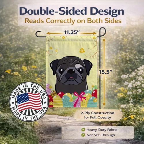 Vista 100 de Caroline's Treasures BB1923GF Bandera decorativa para jardín con diseño de Border Collie, para caza de huevos de Pascua, para jardín, jardín, patio