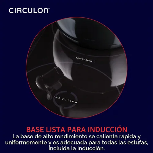 Vista 3 de Circulon Tetera silbante esmaltada en acero con boquilla abatible, 2 cuartos de galón - negro
