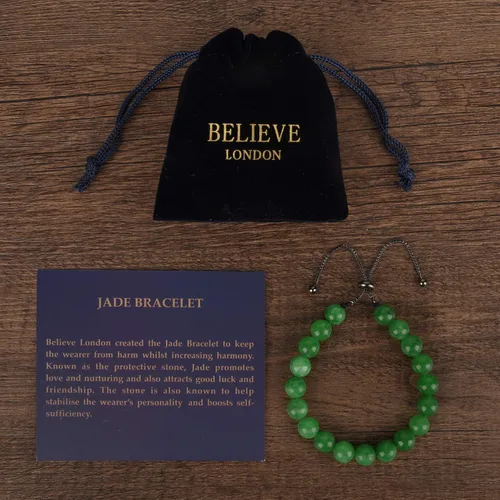 Vista 2 de Believe London - Pulsera de piedras preciosas para curación de chakras, cristal de ansiedad, piedra natural, para hombres y mujeres, alivio