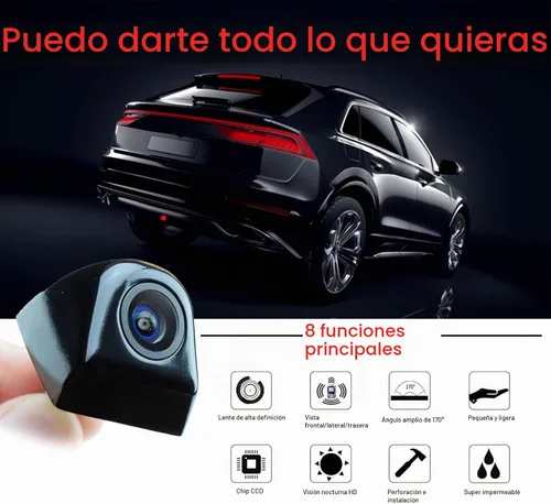 Vista 7 de jeseny Paquete de 1 cámara de respaldo HD para automóvil, IP69, impermeable, visión nocturna, retrovisor, retrovisor, retrovisor, 170°, ajustable