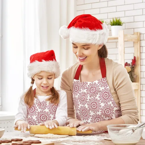 Vista 5 de Paquete de 4 sombreros de Papá Noel para adultos cómodo sombrero de Navidad para niños accesorio de disfraz de Navidad fiesta de disfraces y eventos
