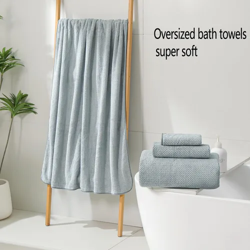 Vista 3 de YTYC Toallas, 39x78 pulgadas Sábanas de baño extragrandes para adultos Juegos de toallas de baño extra grandes de lujo de 6 Toallas de ducha súper