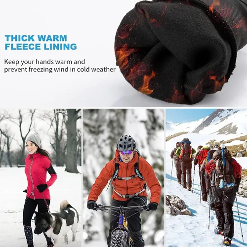 Vista 7 de WESTWOOD FOX Guantes de invierno para pantalla táctil, ligeramente impermeables, térmicos, cálidos, antideslizantes, para correr, ciclismo