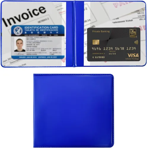 Vista 10 de Ziciner Soporte para registro y seguro de automóvil, organizador de guanteras prémium de 5.2 x 4.7 pulgadas con cierre, soporte esencial para Negro