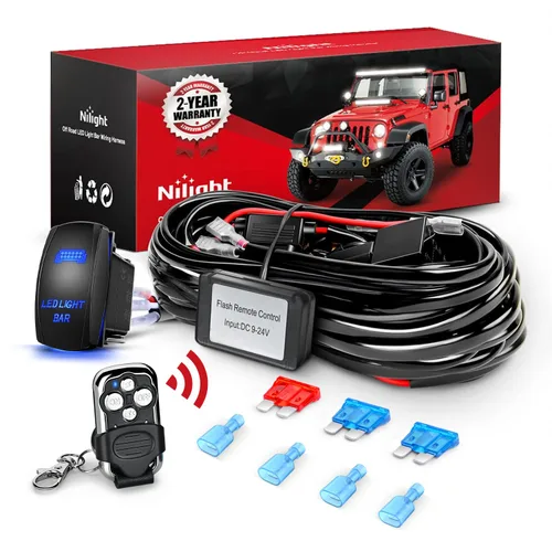 Vista 13 de Nilight - Arnés de cableado remoto para barra de luz LED, intermitente estroboscópico inalámbrico, luces de trabajo para conducción, 12V, 20A