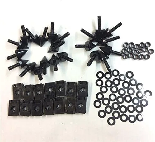 Vista 6 de XKMT-Kit de tornillos de carenado de punta negra compatible con YZF-R1 2000-2001 [B01710RWA2]
