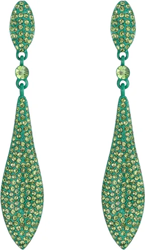 Vista 13 de EVER FAITH Pendientes colgantes de cristal austriaco para boda y baile de graduación, joyería con doble gota de agua para fiestas nupciales con 1