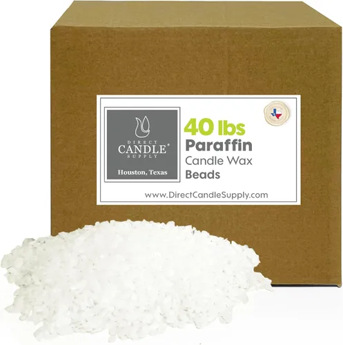 Vista 2 de Cuentas de cera de parafina totalmente refinadas para hacer velas, 453g