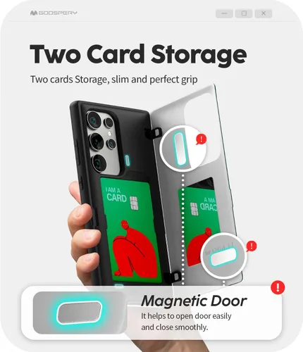 Vista 422 de GOOSPERY Parachoques magnético para puerta compatible con Galaxy S9 Plus, tarjetero tipo billetera con cierre automático por iman, funda protectora