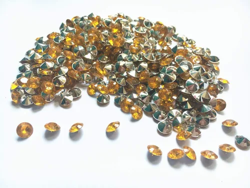 Vista 6 de Diamante acrílico, 2000 piezas de cristales redondos de confeti de imitación de 0.3 pulgadas, gemas del tesoro para dispersos de mesa, rellenos