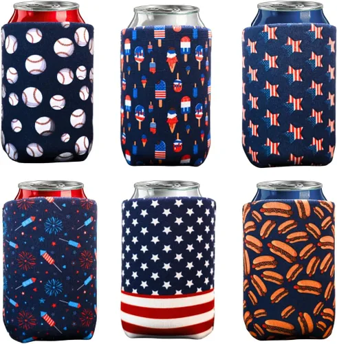 Vista 16 de Coozies Temáticas de los Años 70 - Regalo Genial para Cualquier Disco - Material de Neopreno Premium - Paquete de 6