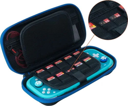 Vista 3 de Funda delgada de transporte ButterFox para Nintendo Switch Lite, con 19 soportes para juegos y 2 para tarjetas Micro SD, almacenamiento