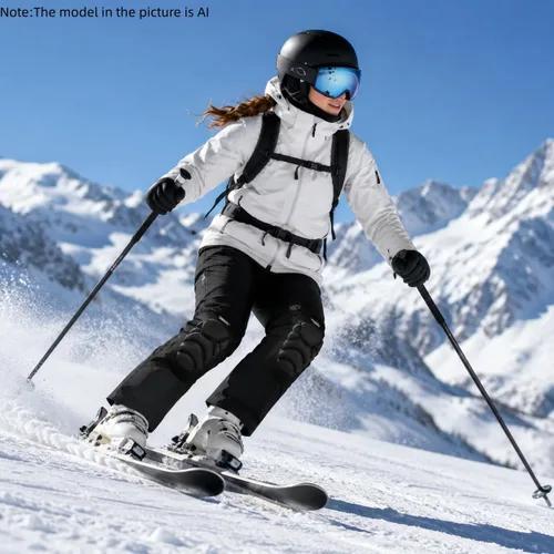 Vista 6 de 1 par de rodilleras de voleibol para mujeres, rodilleras de snowboard para hombres, rodilleras de esponja gruesa antideslizante para fútbol