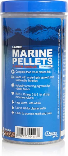 Vista 2 de Omega One Garlic Marine - Gránulos de hundimiento grandes, 9 oz.