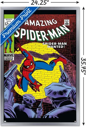 Vista 16 de Marvel Comics Amazing Spider-Man #70 - Póster de pared, 22.4 pulgadas de largo x 14.7 pulgadas de ancho, versión enmarcada de madera de granero
