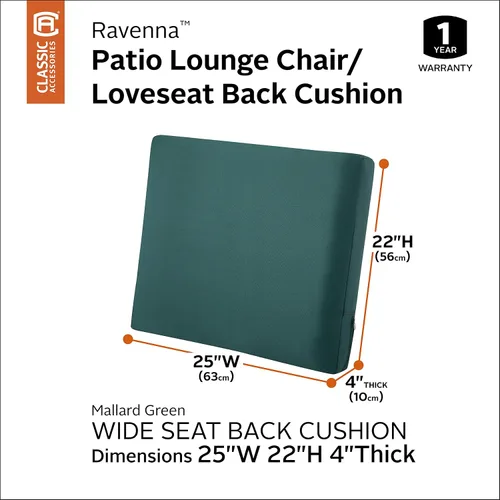 Vista 3 de Cojín Classic Accessories Ravenna almohadón de jardín, para exterior, Verde (Mallard Green)