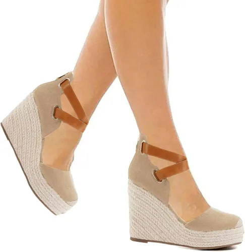 Vista 3 de PiePieBuy Sandalias de tacón con plataforma y correa al tobillo para mujer