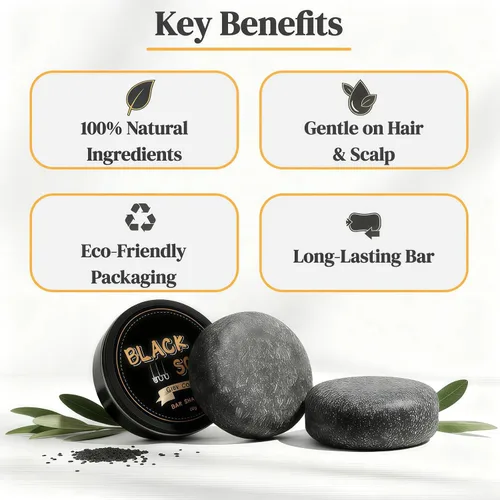 Vista 2 de 2 barras inversas de cabello gris, jabones de champú natural para oscurecer el cabello, jabón negro para cobertura de cabello gris, limpieza