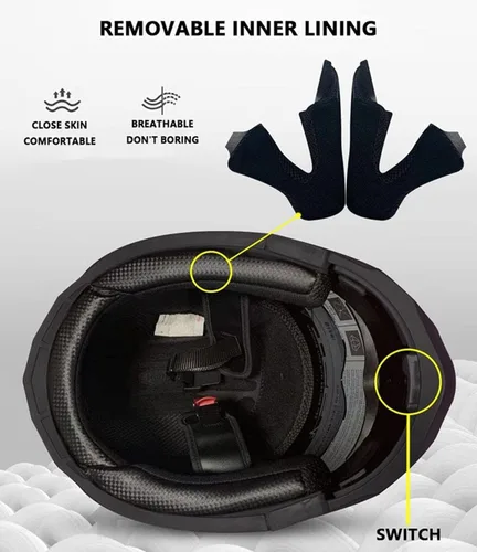 Vista 3 de Casco modular con Bluetooth abatible, de cara completa, doble visera solar, certificado por DOT, altavoz dual integrado con micrófono, cascos de 3