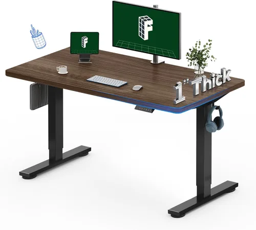 Vista 35 de FLEXISPOT Escritorio Eléctrico de Pie de Una Pieza, 40 x 24 Pulgadas Escritorio Ajustable con Superficie Sin Costuras, Controlador de Memoria