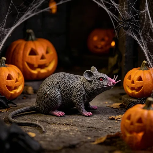 Vista 7 de Rata falsa ratones de goma grandes, ratas de plástico realistas, accesorios de Halloween, imitación aterradora para bromas, regalos prácticos