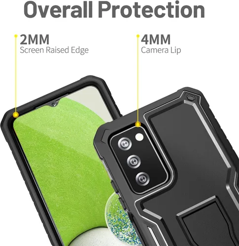 Vista 2 de FITO Funda para Samsung Galaxy A03S 5G, doble capa a prueba de golpes resistente con protector de pantalla de vidrio para teléfono Samsung A03S 5G