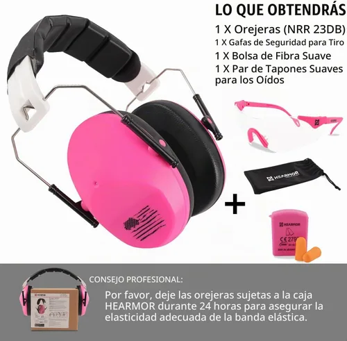 Vista 5 de HEARMOR Orejeras de protección auditiva para disparo con NRR 23 dB de reducción de ruido, orejeras de perfil bajo, auriculares para rango de tiro