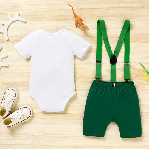 Vista 3 de GRNSHTS Ropa divertida de primer cumpleaños para bebé niño, mameluco con pajarita, mameluco para tartas