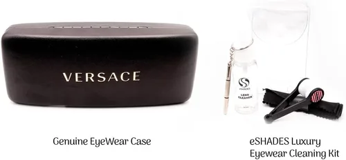 Vista 2 de Versace Estuche para gafas + paquete con kit de gafas de lujo eSHADES, Negro
