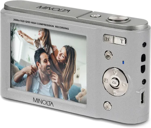 Vista 6 de Minolta Cámara digital MND20 de 44 MP - Video Ultra HD de 2.7K, zoom digital 16X, estabilización antivibración, lapso de tiempo, detección facial