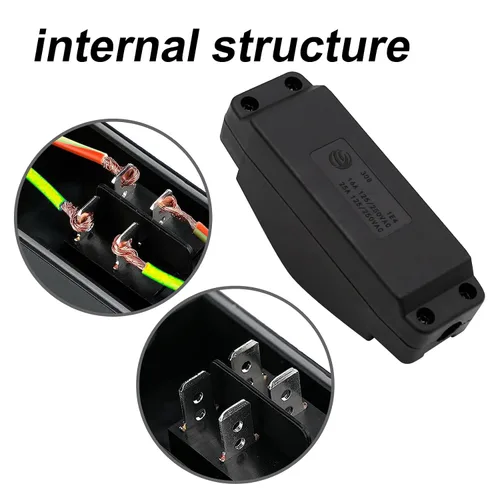 Vista 6 de Interruptor de cable en línea impermeable AC/DC 12V-250V On/Off Interruptor de botón de cable resistente