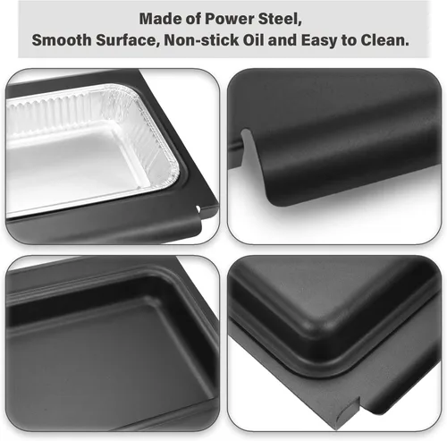 Vista 2 de Recogedor de grasa con 10 protectores de aluminio para Weber Spirit/Spirit II 200/300 Genesis y Genesis II LX200/300 Series Grill, pieza de repuesto
