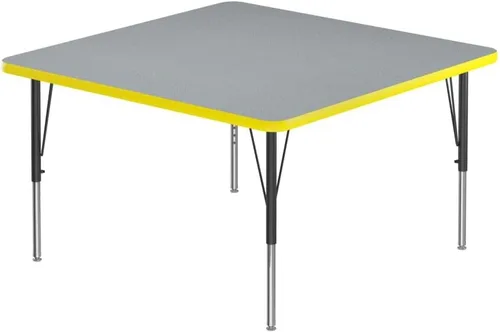 Vista 65 de Correll Mesa rectangular de actividades para el aula de 24 x 48 pulgadas, altura ajustable (19 a 29 pulgadas), parte superior de granito gris, borde