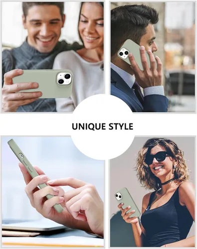 Vista 7 de BENTOBEN Funda compatible con iPhone 14, silicona suave, goma de gel, parachoques, forro de microfibra, parte trasera dura, a prueba de golpes Calke