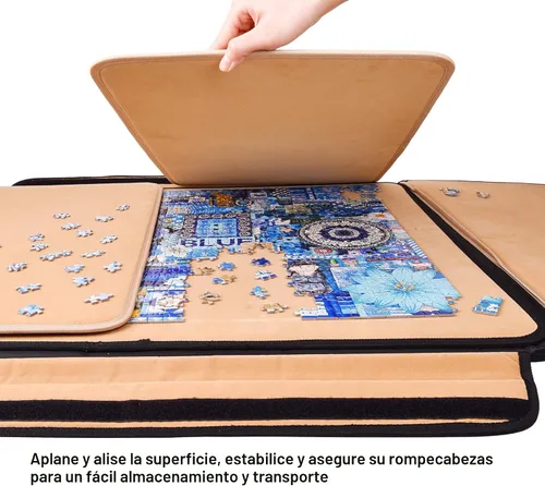 Vista 5 de Tablero de rompecabezas de 1500 piezas, tablero de rompecabezas portátil, tablero de rompecabezas de 25 x 35.43 pulgadas, organizador