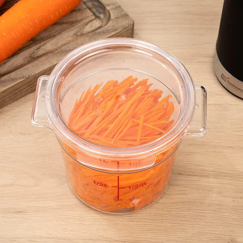 Vista 8 de Restaurantware -Solo tapa: Tapa de contenedor de almacenamiento de alimentos Met Lux, 1 tapa redonda para marinar - Los contenedores se venden por