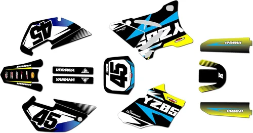 Vista 5 de Kit de gráficos para Yamaha YZ85 (2002-2014) Division Series Azul Púrpura 9 Mil-Dirt Pit Bike Calcomanías de motocicleta, calcomanía de carreras