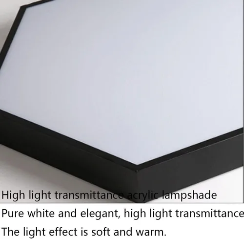 Vista 7 de Lámpara de techo LED regulable de montaje empotrado, luz de panel hexagonal simple, lámpara de techo moderna de montaje en superficie con control