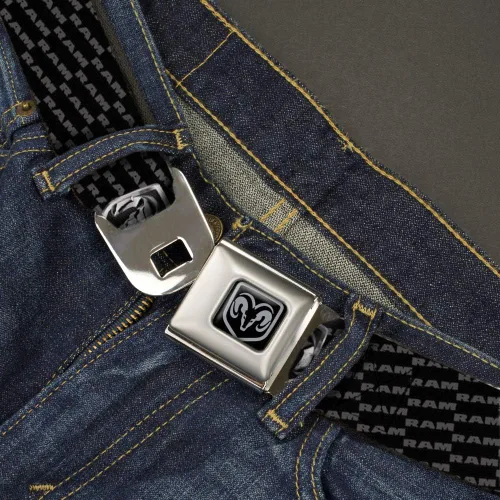 Vista 2 de Buckle-Down Men's Seatbelt Belt Ram Regular, Multi, 1.5" Wide-24-38 Inches