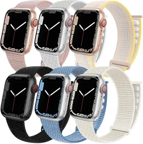 Vista 17 de Paquete de 6 correas deportivas compatibles con Apple Watch de 1.496 in 1.575 in 1.614 in 1.654 in 1.732 in 1.772 in 1.811 in 1.929 in para iWatch