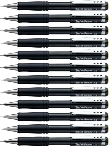 Vista 4 de Pentel Twist-Erase III - Portaminas mecánico (0.9 mm), barril color negro