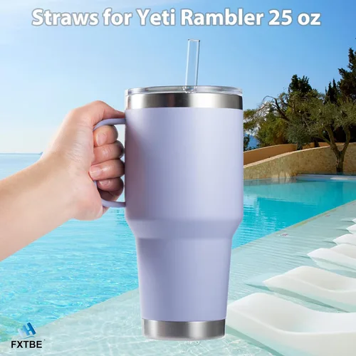 Vista 7 de Pajita para vaso Yeti de 25 y 26 onzas, popotes de repuesto para vaso Yeti de 25 onzas y 26 onzas, accesorios para vasos Rambler, bebida larga