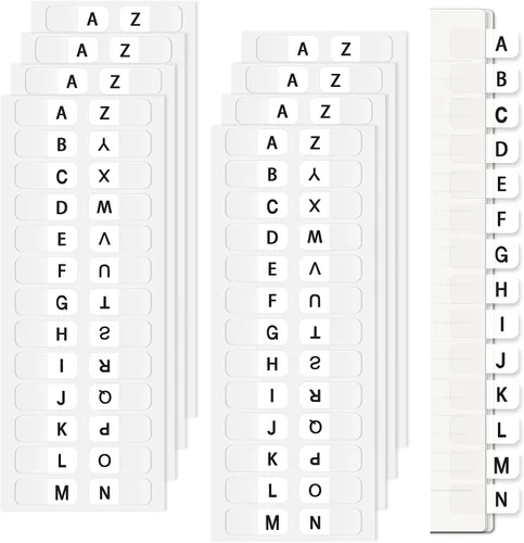 Vista 8 de Aixoom A-Z - Pestañas adhesivas multicolor del alfabeto, pestañas de índice autoadhesivas (208) Transparent Permanent Page Tabs for Notebook